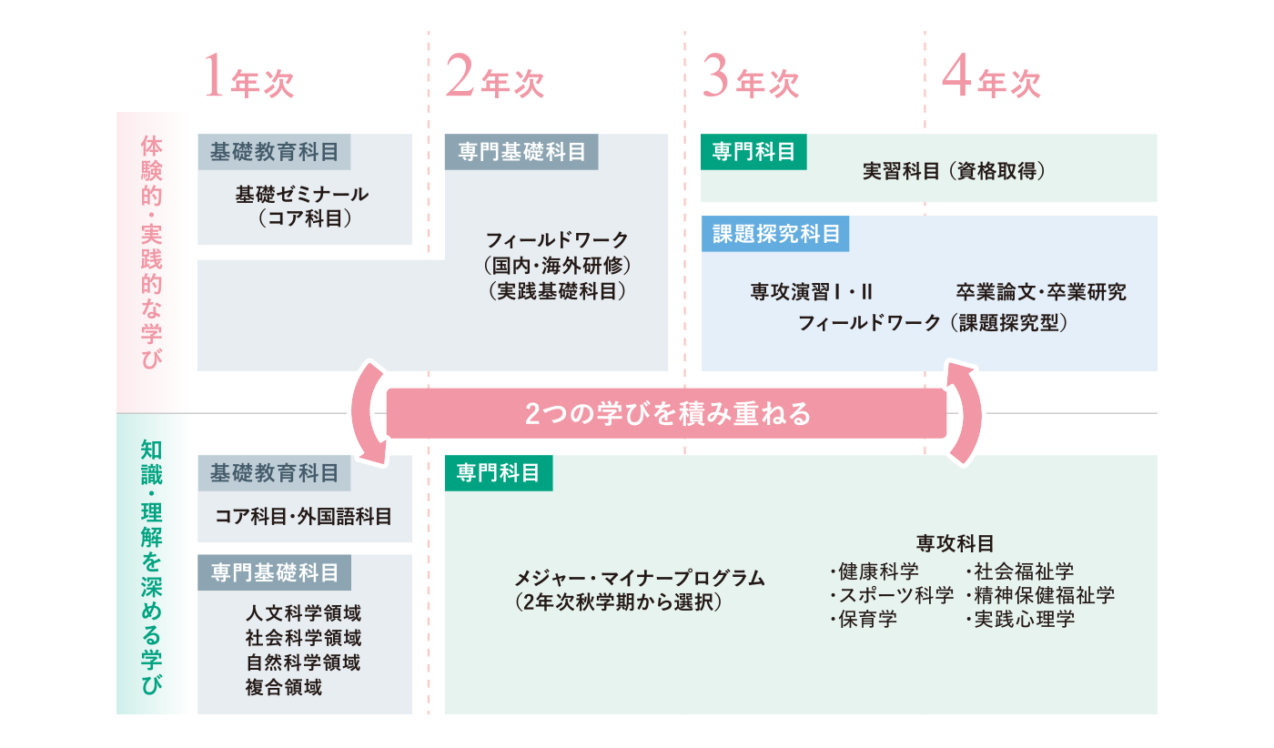 4年間の学び方の説明画像