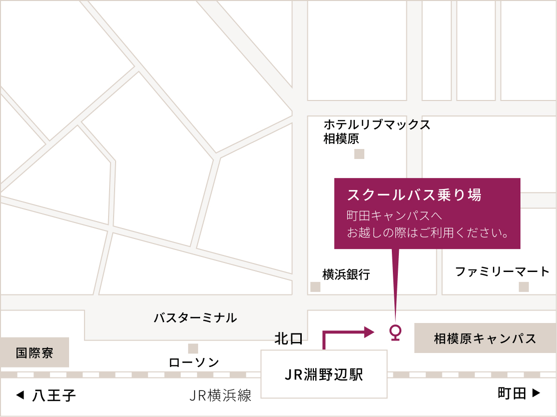JR淵野辺駅のスクールバス乗り場