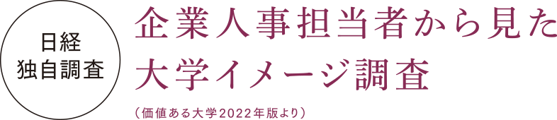 日経独自調査　企業人事担当者から見た大学イメージ調査（価値ある大学2022年版より）