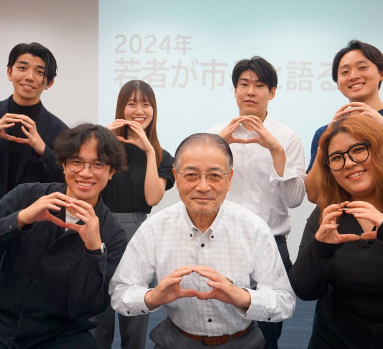 「若者が市長と語る会」で石阪丈一町田市長と